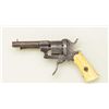 Image 2 : Diminutive double action 5.56mm pin fire  revolver with silver inlay and bone grips  circa 1860 with