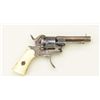 Image 4 : Diminutive double action 5.56mm pin fire  revolver with silver inlay and bone grips  circa 1860 with