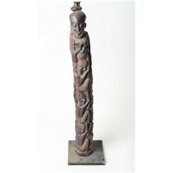 Authentic African tribal carving measuring  approx. 39” in height mounted on base showing  African e
