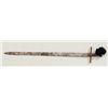 Image 2 : Sudanese Kaskara long sword with leather  sheath displaying decorative flaps; sword is  approx. 40” 