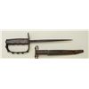 Image 7 : U.S. Trench Knife with D guard and wood grip  retaining its original scabbard marked “L.F.&  C 1917”
