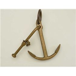 Brass anchor and lever attached by chain used  aboard John Wayne’s yacht “The Wild Goose”  and gifte