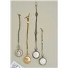 Image 1 : Great lot of 4 antique pocket watches with  chains including a Waltham open face coin  silver case w