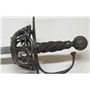 Image 1 : Victorian era rapier with fancy basket guard,  turned wire wrapped style grip, decorative  globe pom