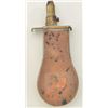 Image 1 : Bag shaped European powder flask probably  French circa about 1790-1820.  The flask  measures 5-3/4"