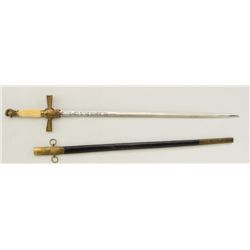 U.S. Militia officers sword N.C.O. pattern  circa 1850 showing Roman helmet pommel, cross  guard wit