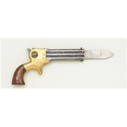 Marston three (3) shot .22 caliber derringer  with sliding bayonet and factory scroll  engraved. Ser