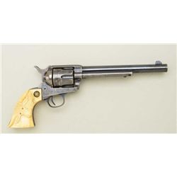 Colt SAA revolver, .44/40 cal., 7-1/2”  barrel, blue and case hardened finish, raised  carved medall