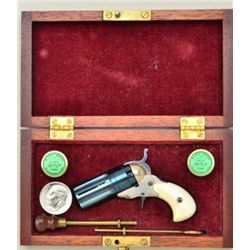 Miniature ½ scale percussion Pearson  prototype Paterson 5 shot revolver with  sliding bayonet and i
