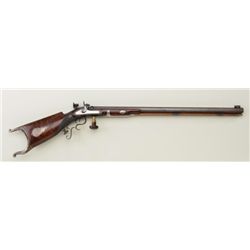 American Milwaukee style percussion Shutzen  rifle, silver mounted with select walnut  stocks, circa