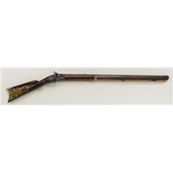 Tiger stripe maple percussion heavy barrel  half-stock percussion rifle, .60 cal., 34”  octagon barr