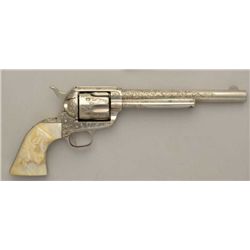 Colt SAA revolver, .45 cal., 7-1/2" barrel,  re-done nickel finish with later New York  style engrav