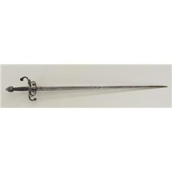 Composite 17th century swept hilt rapier in  Germanic style with shell design pommel  matching to gu