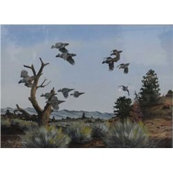 An original watercolor on paper signed David  Hagerbaumer, lower left, measures approx. 13”  x 18-1/