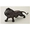 Image 1 : Early-to-mid 20th century Japanese bronze of  lion measuring approx. 12” in height by  21-1/2” showi