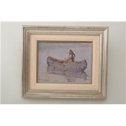 Original oil painting on board signed lower  left “E.I. Couse” measuring approx 9-3/4” by  12” portr