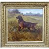 Image 2 : Original oil on canvas showing pointing  setter signed lower right Gustave Muss.   Arnott. The paint