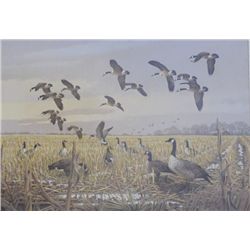 Original oil painting on board signed Le  Blanc lower right. In fine to excellent  condition measuri