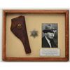 Image 1 : Framed wood and glass “shadowbox” display of  six pointed badge marked “Inspector Port of  Entry (St