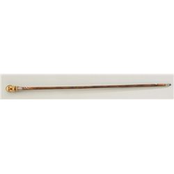 Automated cane with figure of Adolf Hitler  mounted on top of grip decorated in silver on  select ha