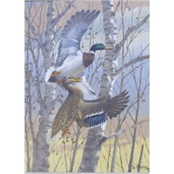 Oil painting on board signed lower right Le  Blanc. (Lee Le Blanc 1913-1988). The painting  measures