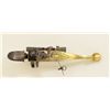 Image 2 : Antique flintlock brass tinder lighter  approx. 7” overall and in very good condition  showing engra