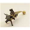 Image 5 : Antique flintlock brass tinder lighter  approx. 7” overall and in very good condition  showing engra