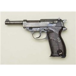 German Walther P-38 ac 41 marked semi-auto  pistol, 9mm cal., 5” barrel, nazi proofed,  military blu