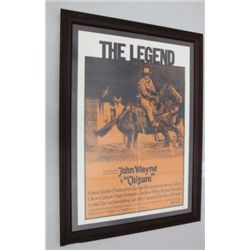 Professionally framed and matted large movie  poster advertising “Chisum” starring the  legendary Jo