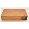 Image 3 : Old sealed full wood box of “Clipper Chew  Plug” tobacco, approx. 7” x 13” x 3” with red  and white 
