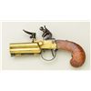 Image 1 : 4 BBL tap-action flintlock pistol with all  brass construction and birds eye maple stock  possibly A