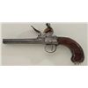 Image 1 : British double barrel Flintlock pistol with  silver mask butt and cannon barrels signed  “Henshaw, C