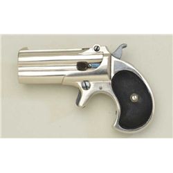 Remington O/U derringer, .41 cal., 3”  barrels, nickel finish, checkered black hard  rubber grips wi