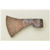 Image 1 : Old hand-forged iron axe head with hallmark  stamps on both sides of blade, one a diamond  shape, th