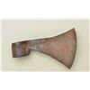 Image 6 : Old hand-forged iron axe head with hallmark  stamps on both sides of blade, one a diamond  shape, th