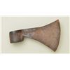 Image 7 : Old hand-forged iron axe head with hallmark  stamps on both sides of blade, one a diamond  shape, th