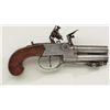 Image 1 : Flintlock over & under tap action 2 shot  pistol signed “R Gill, Richmond” with under  mounted snap 