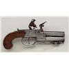 Image 2 : Flintlock over & under tap action 2 shot  pistol signed “R Gill, Richmond” with under  mounted snap 