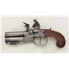 Image 5 : Flintlock over & under tap action 2 shot  pistol signed “R Gill, Richmond” with under  mounted snap 