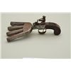 Image 4 : 4 Shot, Center Hammer Flintlock “duck foot”  pistol signed “Archer, London”.  The barrel  group is c
