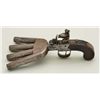 Image 5 : 4 Shot, Center Hammer Flintlock “duck foot”  pistol signed “Archer, London”.  The barrel  group is c