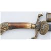 Image 5 : German Boar Hunting Sword with fancy cast  mounts, etched blade and scabbard circa late  19th to ear