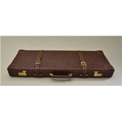 Italian leather gun case with Pachmayr label  for 2 barrel side by side 30” barrels or  less, adapta