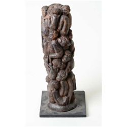 Authentic African carving measuring 22” in  height by approx. 7” in width. Nicely carved,  women wit