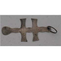 Beautiful old silver trade Cross of Lorraine,  approx. 4-1/2” long and hallmarked with  an  “AS” (po