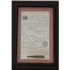 Image 2 : Fascinating framed and matted rifle  cartridge, headstamped “U.M.C. 6mm U.S.N.”  with note on George
