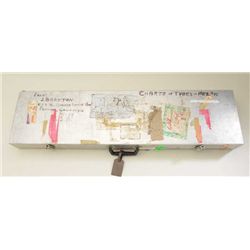 Two aluminum rifle cases.  First case  measures approx. 48-1/2” by 16” wide by  4-1/2” deep, second 