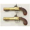 Image 5 : Pair of English center hammer brass  blunderbuss pistols with snap bayonets and  nicely checkered wo
