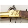 Image 7 : Pair of English center hammer brass  blunderbuss pistols with snap bayonets and  nicely checkered wo