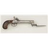 Image 3 : Belgian percussion center hammer pistol with  bottom mounted spring bayonet release thru  trigger gu
